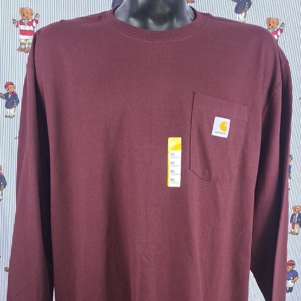 NWT Carhartt workwear loosee fit burgundy long sleeve casual 2XL shirt